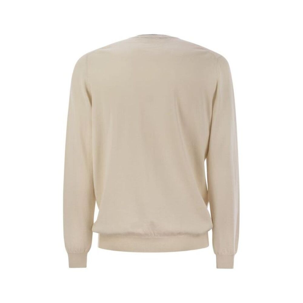 FAY Men's Crew Neck Sweater Men Beige Sweaters & Cardigans